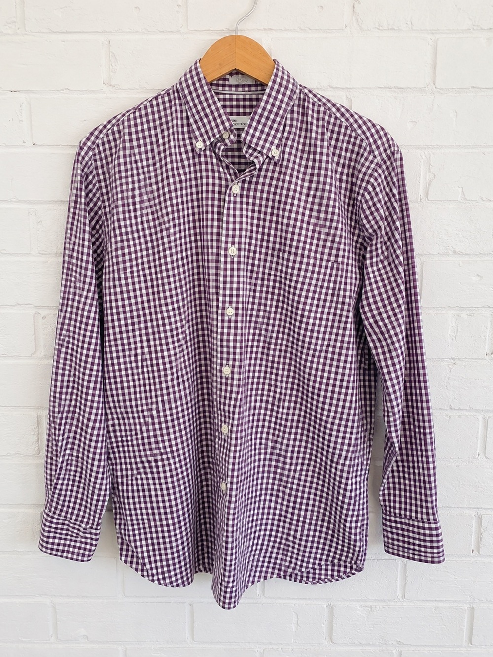 Peter Millar Purple Gingham Button Down Shirt Men’s Medium NWOT